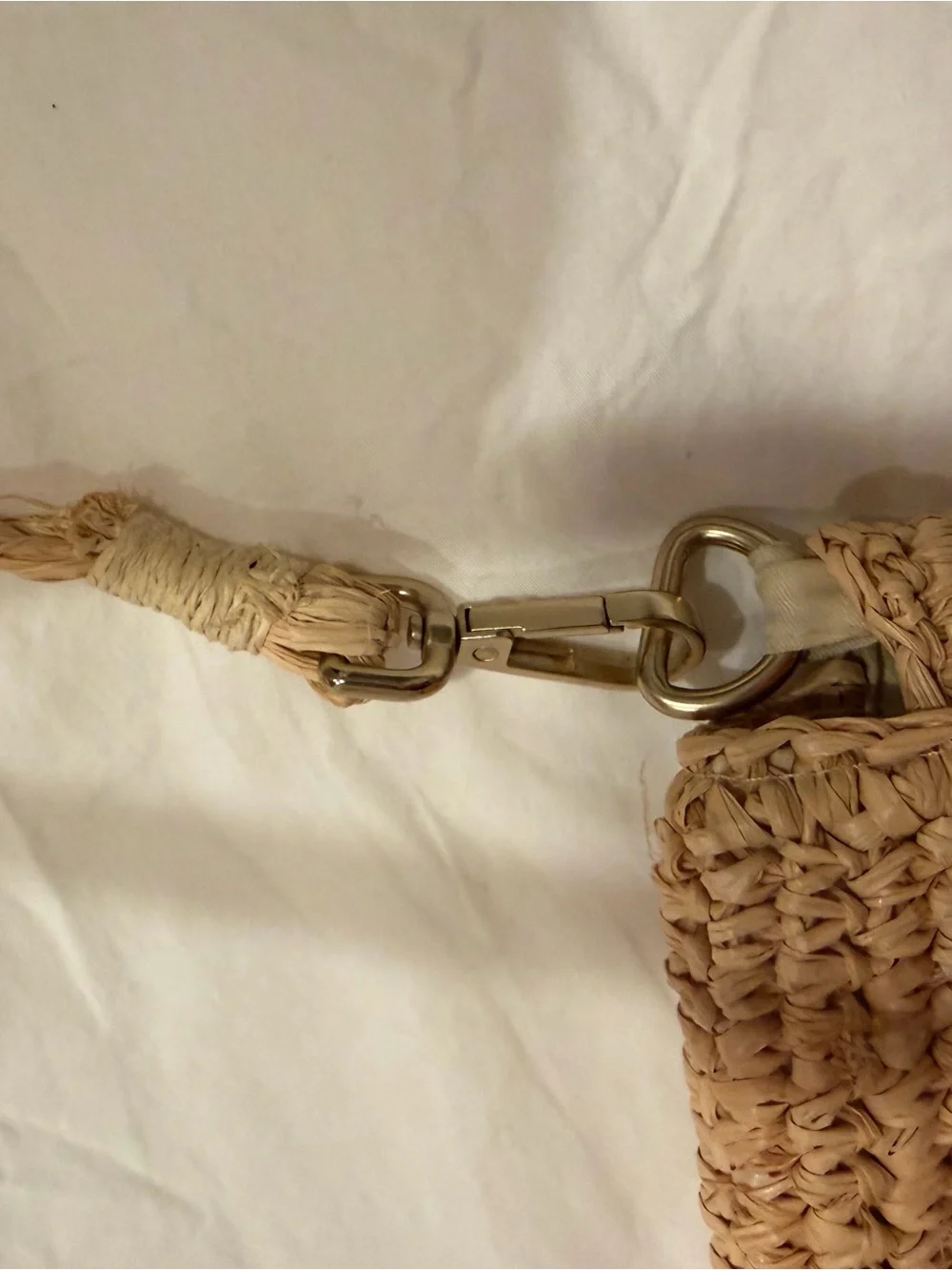 l*space Woven Raffia Tassel Shoulder Bag in Natural Tan